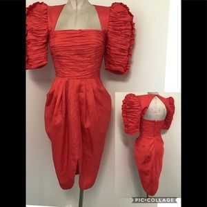 Vintage red cocktail dress 5/6
